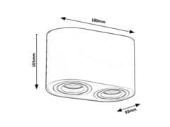 Rabalux Prisadené stropné bodové svietidlo Kobald 2x42W | GU10 - čierna