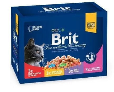 Brit Premium Cat Pouches Family Plate 4x( 12x100g)