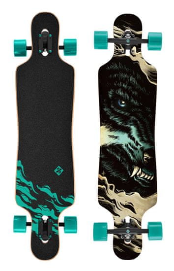 Street Surfing Longboard FREERIDE 39“ CURVE Wolf-artist series