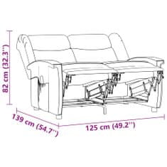 Vidaxl 2-miestne sklápacie masážne kreslo krémové mikrovlákno