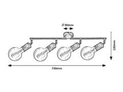 Rabalux Rabalux bodové svietidlo Fidel E27 4x MAX 25W antická zlatá 3217