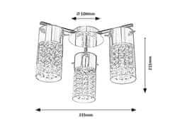 Rabalux Rabalux kúpeľňové svietidlo Niagara E14 3x MAX 40W chrómová IP44 2195