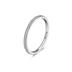 Rosato Minimalistický strieborný prsteň so zirkónmi Allegra RZA029 (Obvod 56 mm)