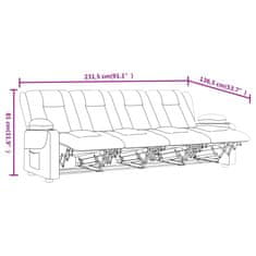 Vidaxl 4-miestna sklápacia pohovka držiak pohárov krémová umelá koža