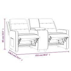 Vidaxl 2-miestna sklápacia pohovka držiak pohárov krémová látka