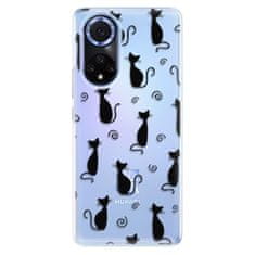 iSaprio Silikónové puzdro - Cat pattern 05 - black pre Huawei Nova 9