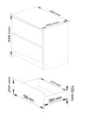 Akord Komoda K60 cm s 2 zásuvkami dub craft