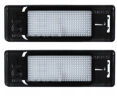 CO2 Sada 2 LED svietidiel na ŠPZ, AutoTune, pre Citroen BERLINGO, Citroen C2, C3 I, C3 Pluriel, C4 GRAND PICASSO I, Citroen C4 I, Citroen C5 II, Citroen C6, Citroen C8, Citroen DS3, Citroen DS3, L0019