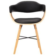 Vidaxl Jedálenské stoličky 4 ks, čierne, umelá koža a ohýbané drevo