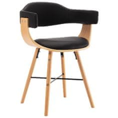 Vidaxl Jedálenské stoličky 4 ks, čierne, umelá koža a ohýbané drevo