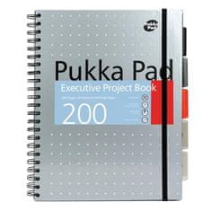 Pukka Pad Špirálový zošit "Metallic Project Book", mix farieb, A4+, linajkový, 100 listov, D 6970-MET