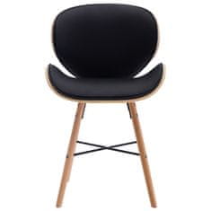 Vidaxl Jedálenské stoličky 2 ks, čierne, umelá koža a ohýbané drevo