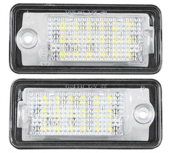 CO2 Súprava 2 LED žiaroviek na ŠPZ, AutoTune, Audi A3 8P, Audi S3, Audi A4 B6, Audi S4 B6, Audi A4 B7, Audi A6 C6, Audi S6, Audi A8 D3, Audi S8 D3, Audi Q7 L0001