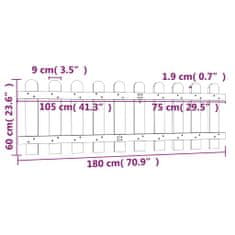 Vidaxl Latkový plot 180x60 cm impregnované borovicové drevo