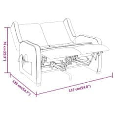 Vidaxl 2-miestne rozkladacie masážne kreslo, farba taupe, čalúnené látkou