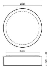 OSMONT OSMONT 67052 ERIS 4 stropné/nástenné sklenené svietidlo biela IP43 3000 K 52W LED núdzové kombinované 3 h