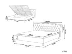 Beliani Tmavosivá zamatová posteľ s úložným priestorom 180x200cm METZ