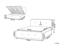 Beliani Béžová posteľ s úložným priestorom 180 x 200 cm RENNES