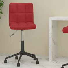 Vidaxl Otočná kancelárska stolička, čalúnená vínovočerveným zamatom