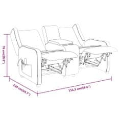 Vidaxl 2-miestne rozkladacie masážne kreslo, držiak na nápoje, hnedé