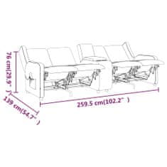 Vidaxl 4-miestne, rozkladacie masážne kreslo, držiak na nápoje, bordová farba