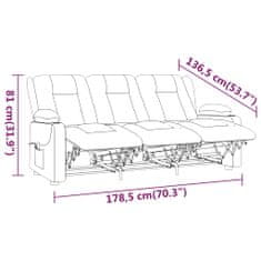 Vidaxl 3-miestna sklápacia pohovka držiak pohárov vínová umelá koža
