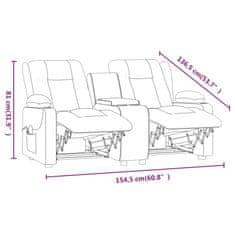 Vidaxl 2-miestna sklápacia pohovka držiak pohárov krémová umelá koža