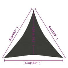 Vidaxl Tieniaca plachta 160 g/m² antracitová 6x6x6 m HDPE