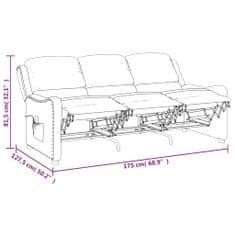 Vidaxl 3-miestne sklápacie masážne kreslo tmavosivé látkové