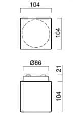 OSMONT OSMONT 67595 APUS 1 stropné/nástenné sklenené svietidlo biela IP44 4000 K 2W LED