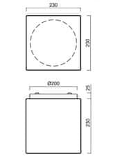 OSMONT OSMONT 70916 APUS 4 stropné/nástenné sklenené svietidlo biela IP44 4000 K 20W LED DALI