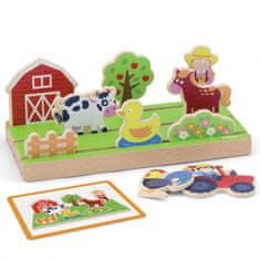 Viga Toys Drevené vzdelávacie puzzle Vzdialenosti 2v1 