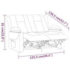 Vidaxl 2-miestna sklápacia pohovka s držiakmi pohárov bledosivá látka
