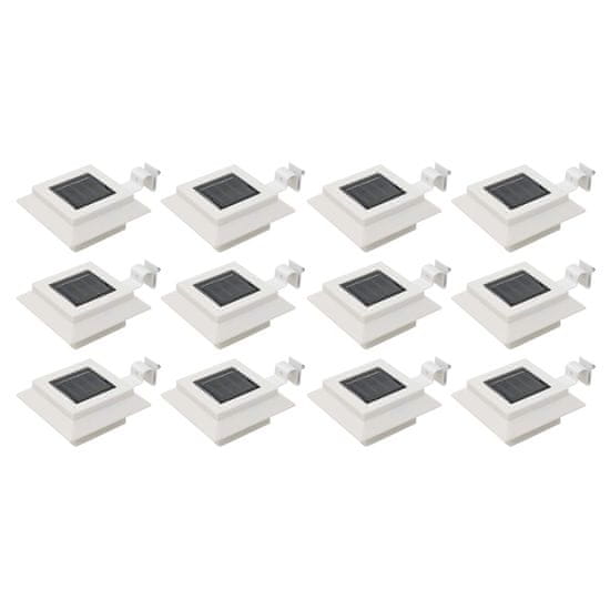 Petromila vidaXL Vonkajšie solárne svietidlá 12 ks biele 12 cm LED štvorcové