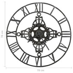 Vidaxl 321457 Wall Clock Silver 78 cm Metal