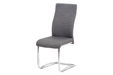 Autronic Moderná jedálenská stolička Jídelní židle šedá látka / chrom (DCL-427 GREY2)
