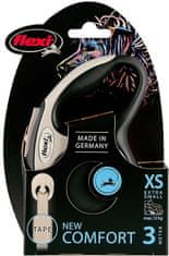 Nobby Samonavíjacie vodítko pre psy Flexi Comfort XS páska páska 3 m čierna