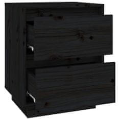 Petromila vidaXL Nočné stolíky 2 ks čierne 40x35x50 cm masívne borovicové drevo