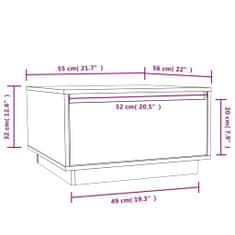 Vidaxl Konferenčný stolík čierny 55x56x32 cm borovicový masív