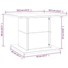 Vidaxl Konferenčný stolík betónový sivý 55,5x55,5x40 cm drevotrieska