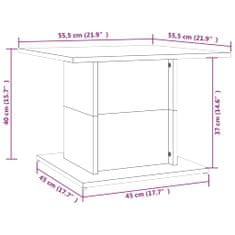 Vidaxl Konferenčný stolík biely 55,5x55x40 cm drevotrieska