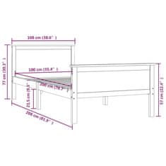 Vidaxl Posteľný rám medovo-hnedý borovicový masív 100x200 cm