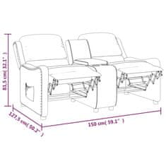 Vidaxl 2-miestne rozkladacie kreslo, držiak na pohár, hnedá farba, ekokoža