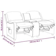 Vidaxl 2-miestna sklápacia pohovka držiak pohárov sivohnedá látka