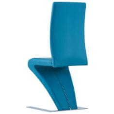 Vidaxl Jedálenské stoličky cikcakový tvar 6 ks modré umelá koža