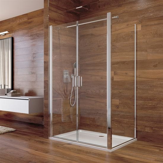 Mereo Lima sprchovací kút, 80x100x190 cm, lietacie dvere a pevný diel, sklo Point CK87582K - Mereo