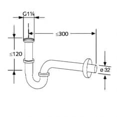 Kludi KLUDI sifón nerezový s prestaviteľnou rúrkou 90mm 102650500 - Kludi