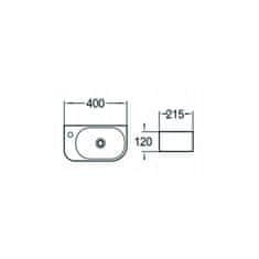 Mexen VIERA-umývadlo na dosku, biele 21274000L - MEXEN