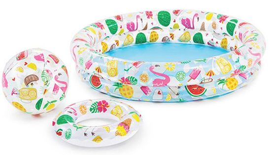 Intex Bazénik Intex 59460, Just so fruity Set, detský, nafukovací, koleso, lopta, 1,22x0,25 m