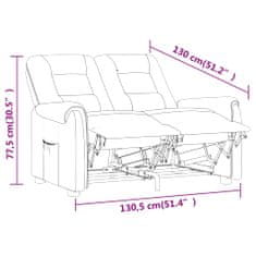 Vidaxl 2-miestne masážne sklápacie kreslo bledosivé mikrovlákno